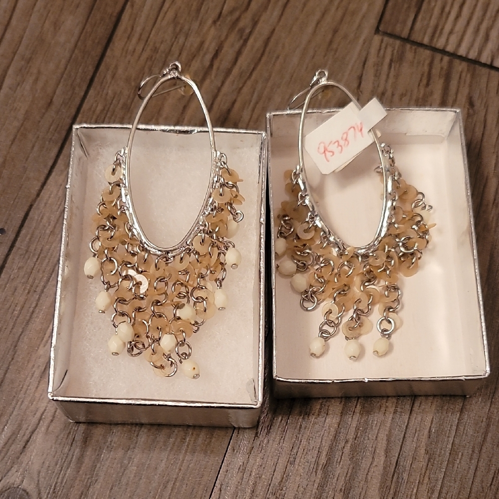 Elegant Silver and Gold Chandelier Earrings